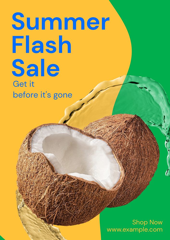 Summer flash sale poster template and design