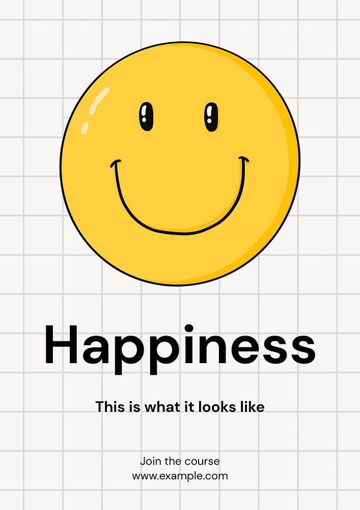 Happiness poster template and design