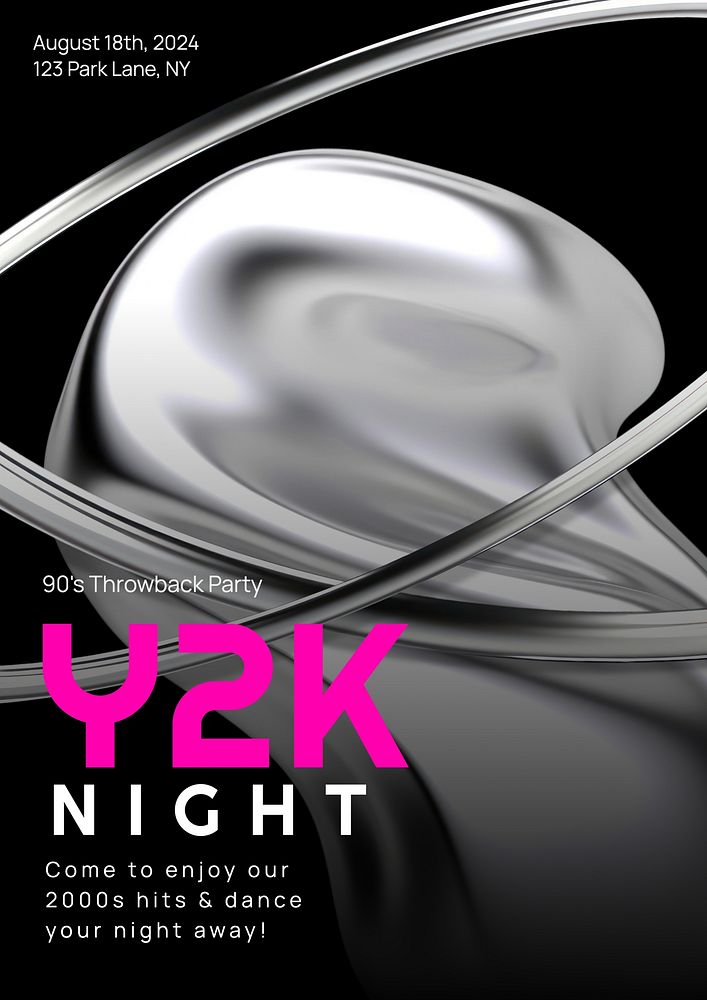 Y2K night poster template