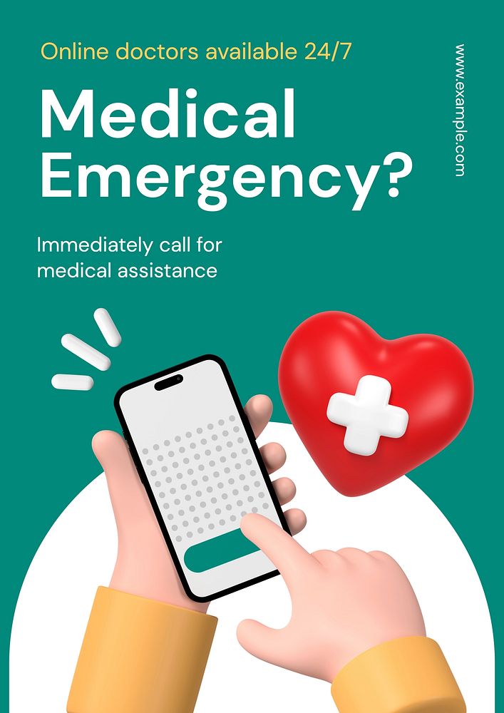 Medical emergency poster template