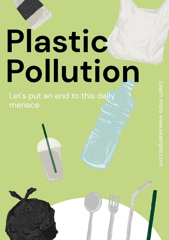Plastic pollution poster template