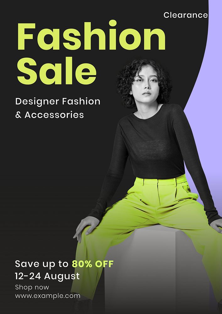 Fashion sale poster template and design