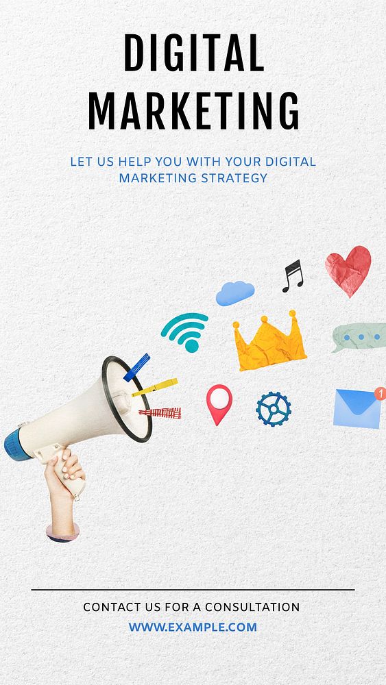 Digital marketing social story template, editable Instagram design