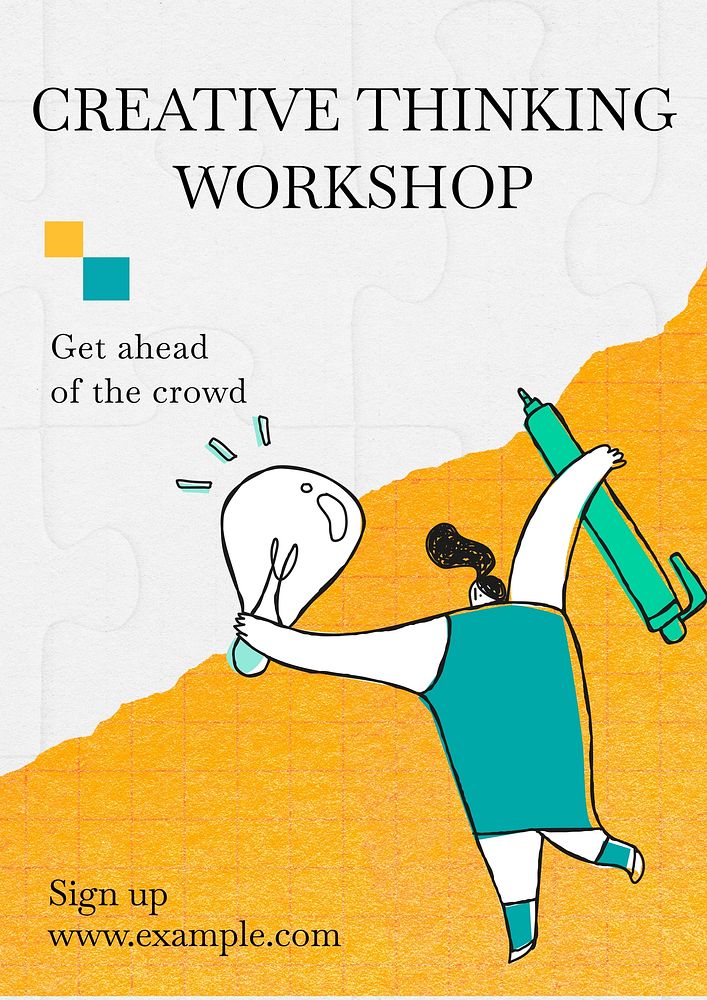 Creative thinking workshop poster template