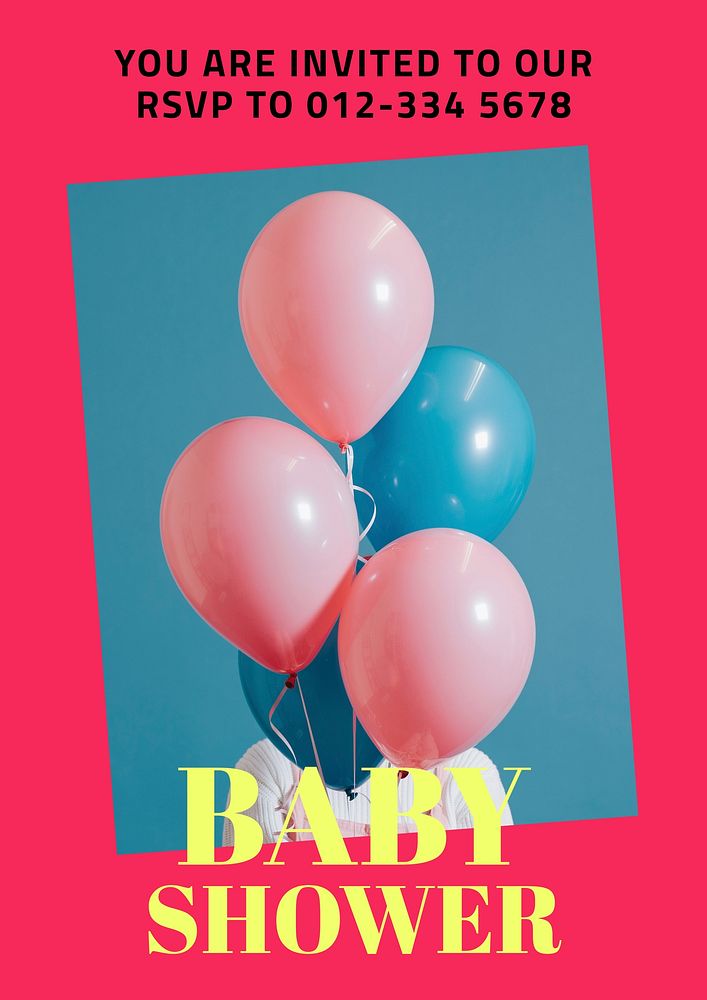 Baby shower poster template