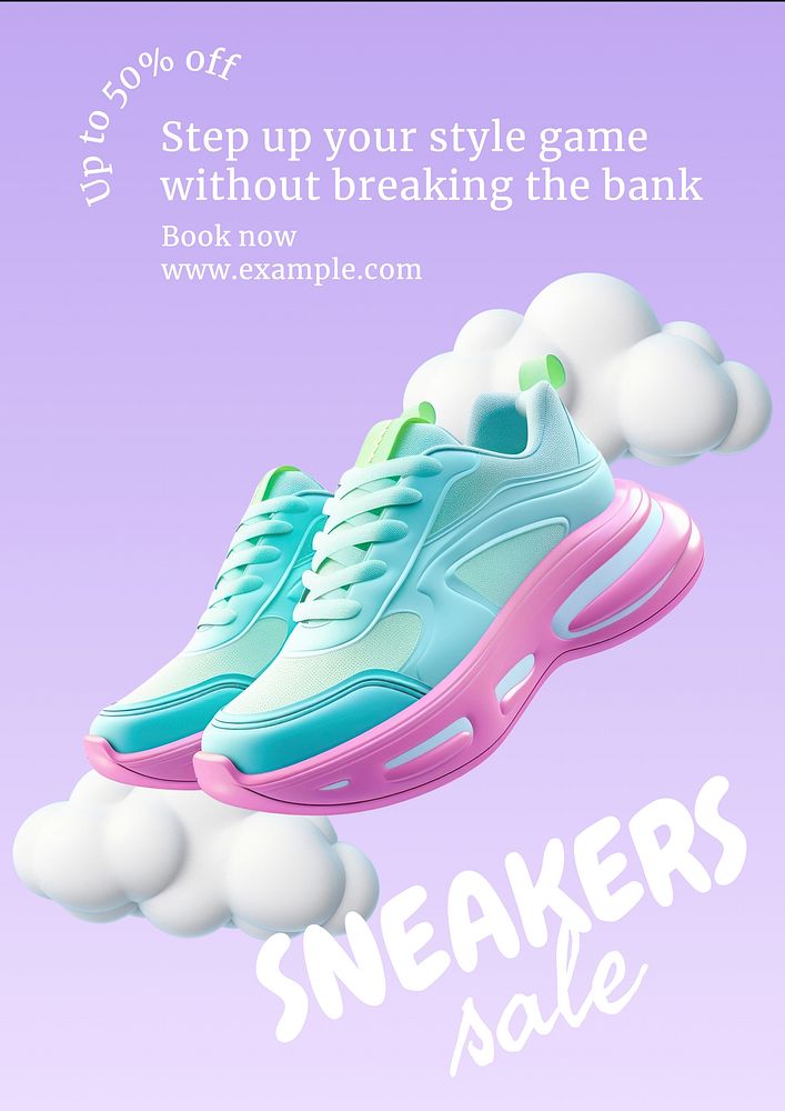 Sneakers sale  poster template