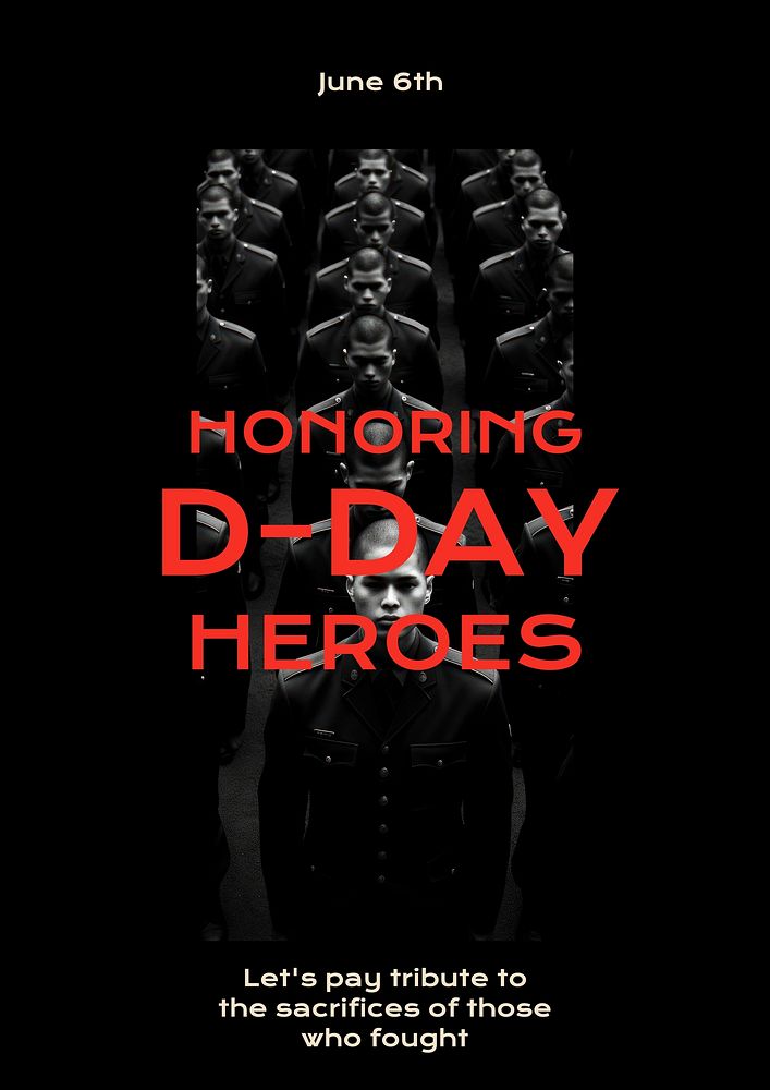 D-Day heroes poster template