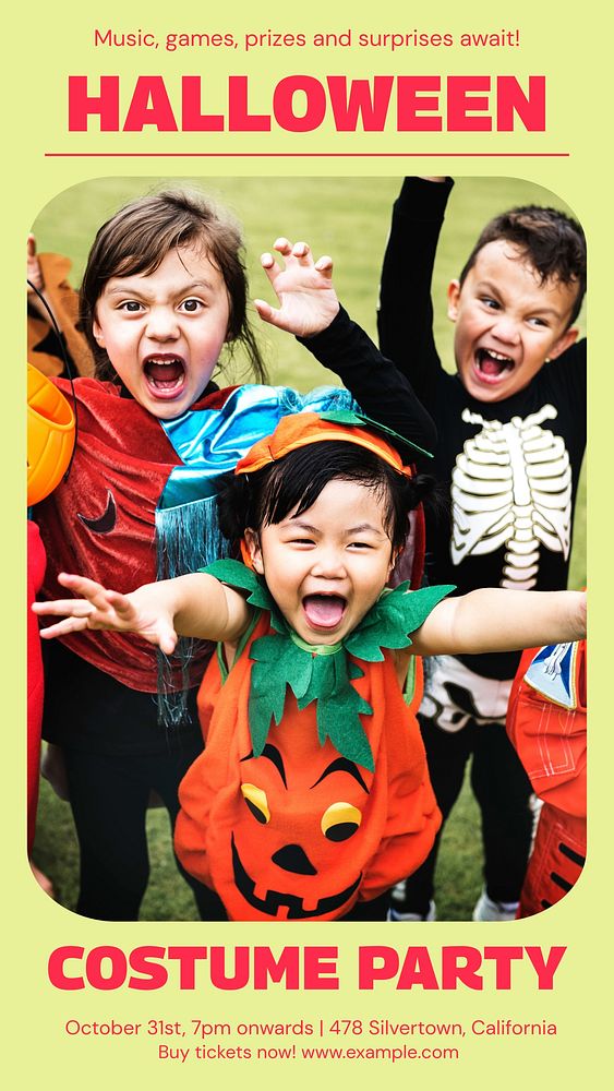Halloween costume party  Instagram story template