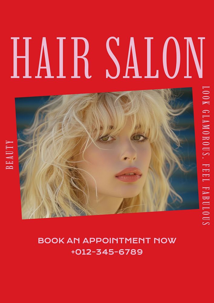Hair salon poster template