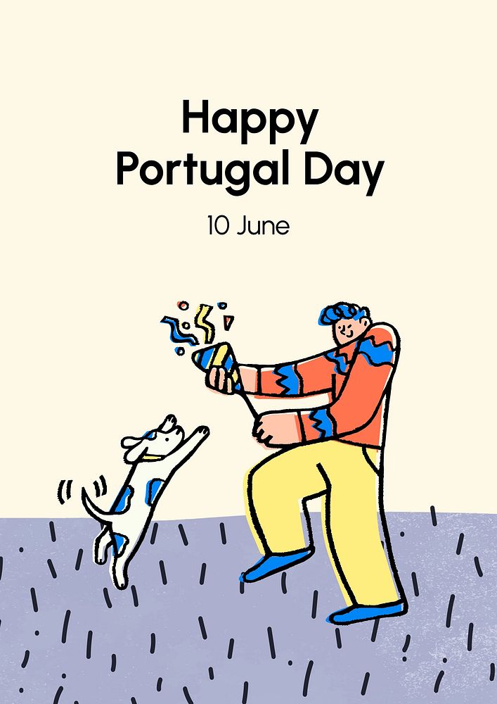 Happy Portugal day poster template
