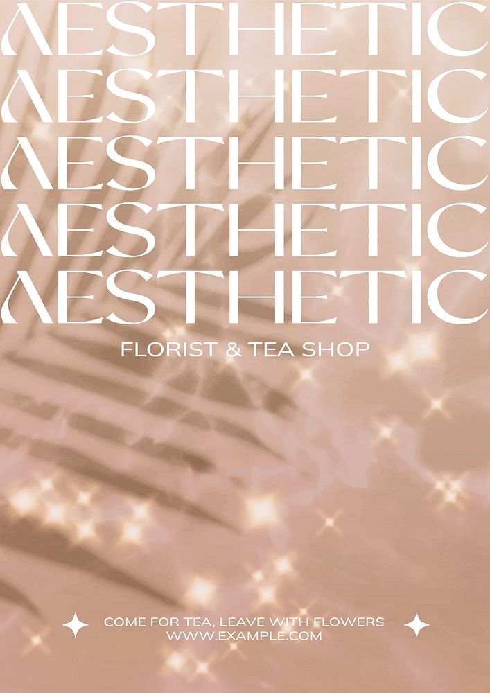 Florist and tea shop poster template