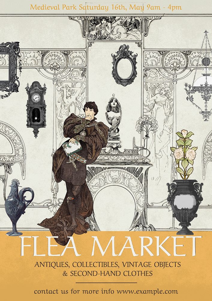 Flea market poster template