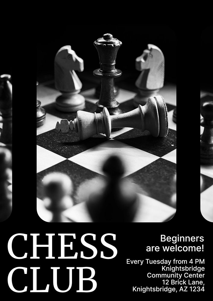 Chess club poster template