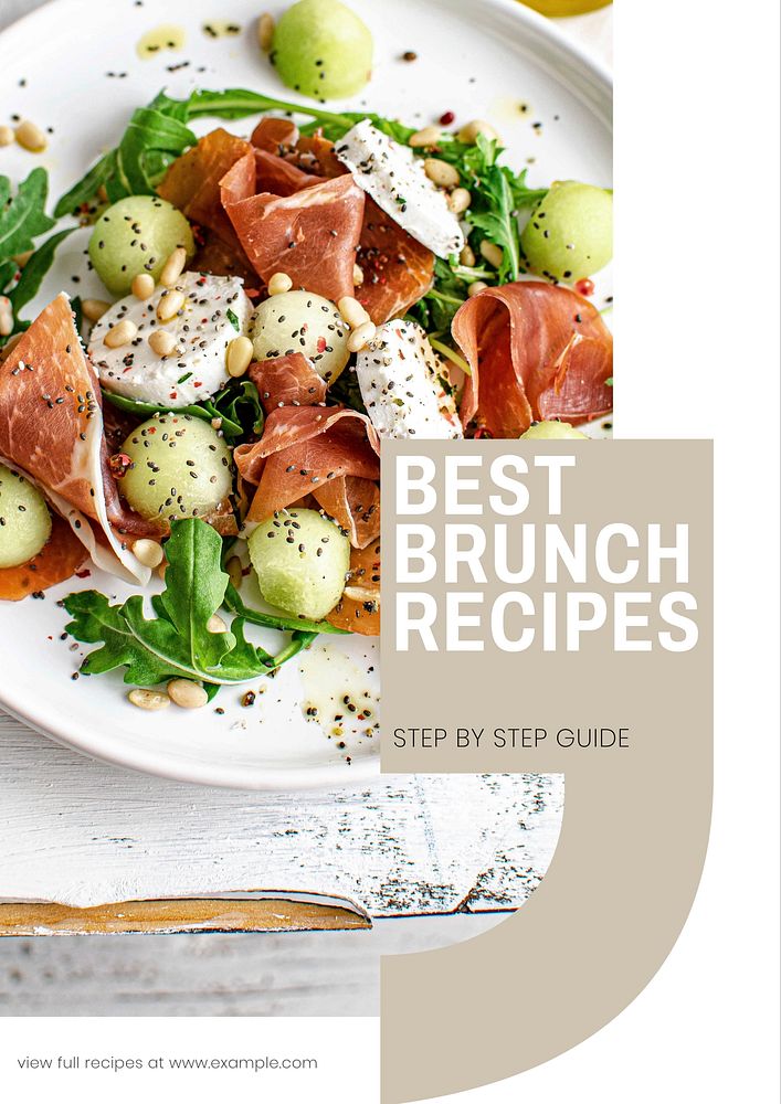 Brunch recipes  poster template  