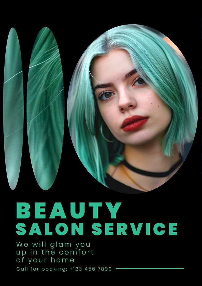 Beauty salon service poster template