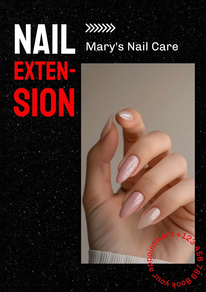 Nail extension poster template