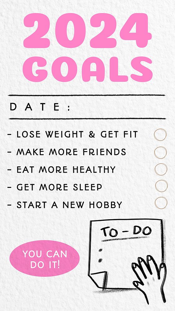New year's goals Facebook story template