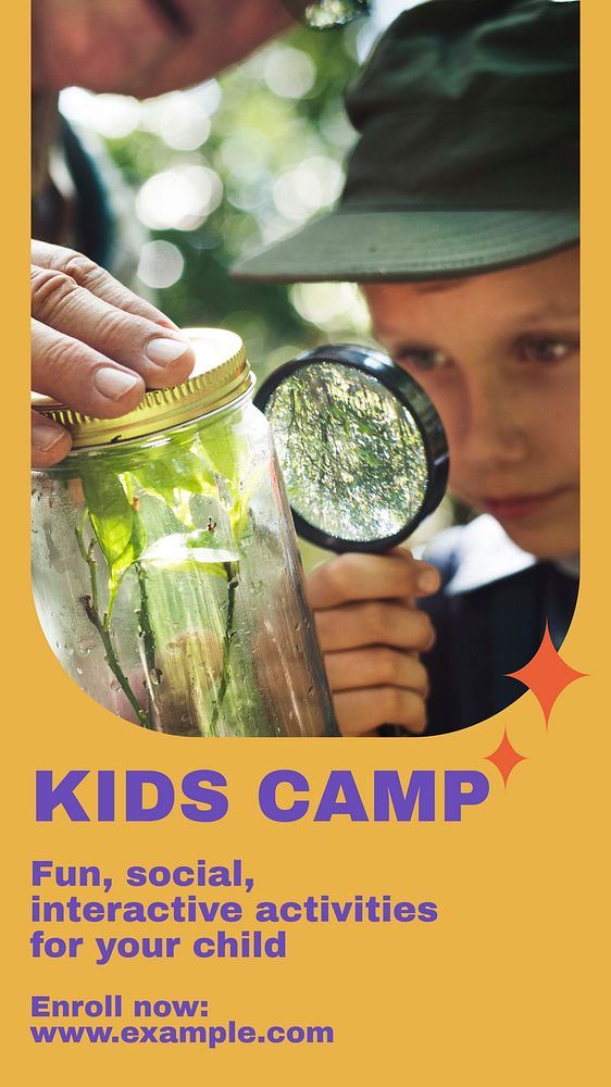 Kids camp social story template