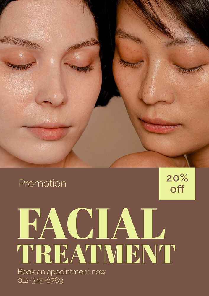 Facial treatment poster template and design