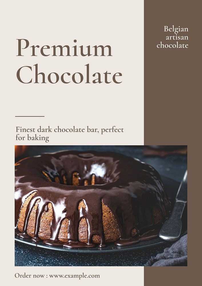 Belgian premium chocolate poster template