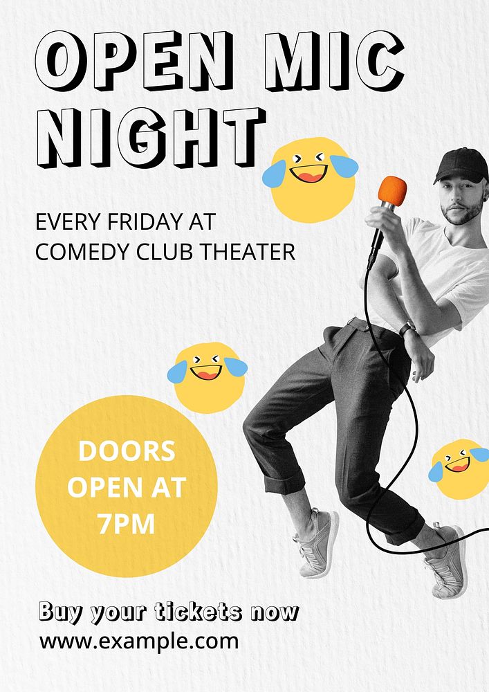 Open mic night  poster template