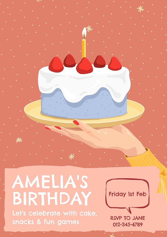 Birthday party  poster template and design