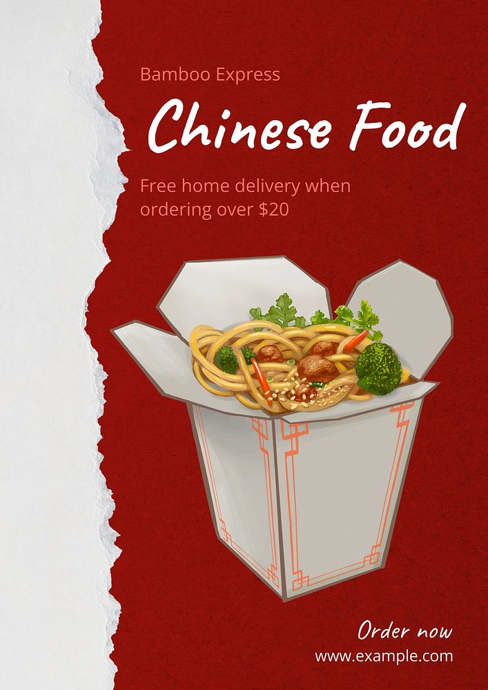 Chinese food poster template