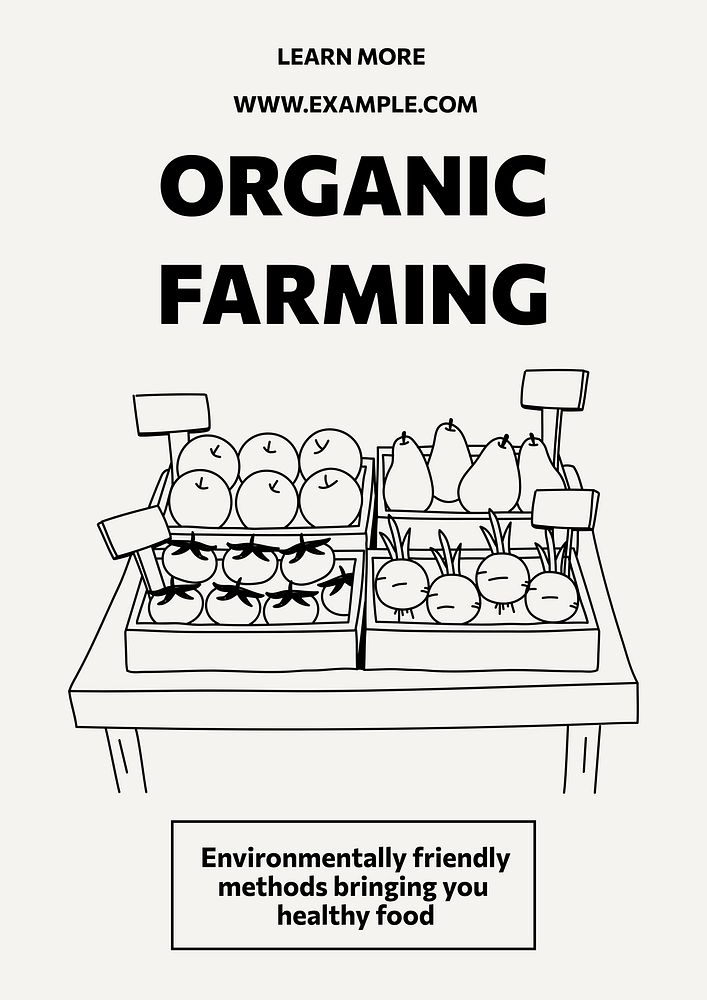Organic farming poster template and design