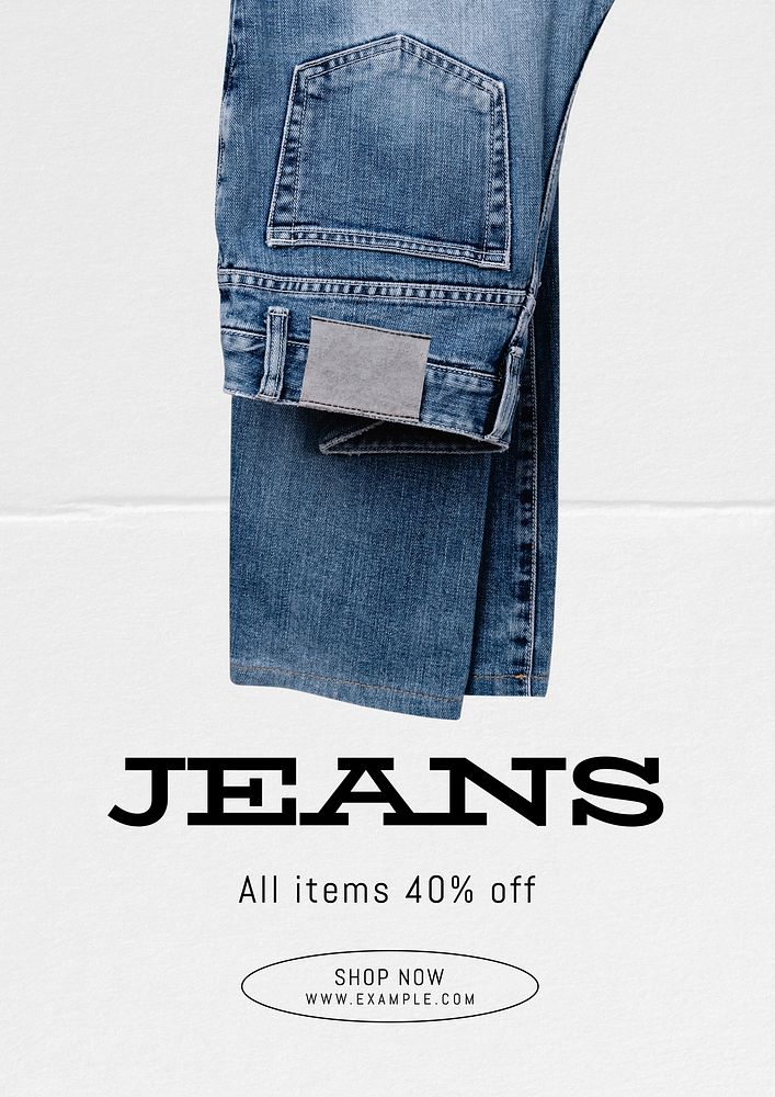 Jeans fashion sale poster template