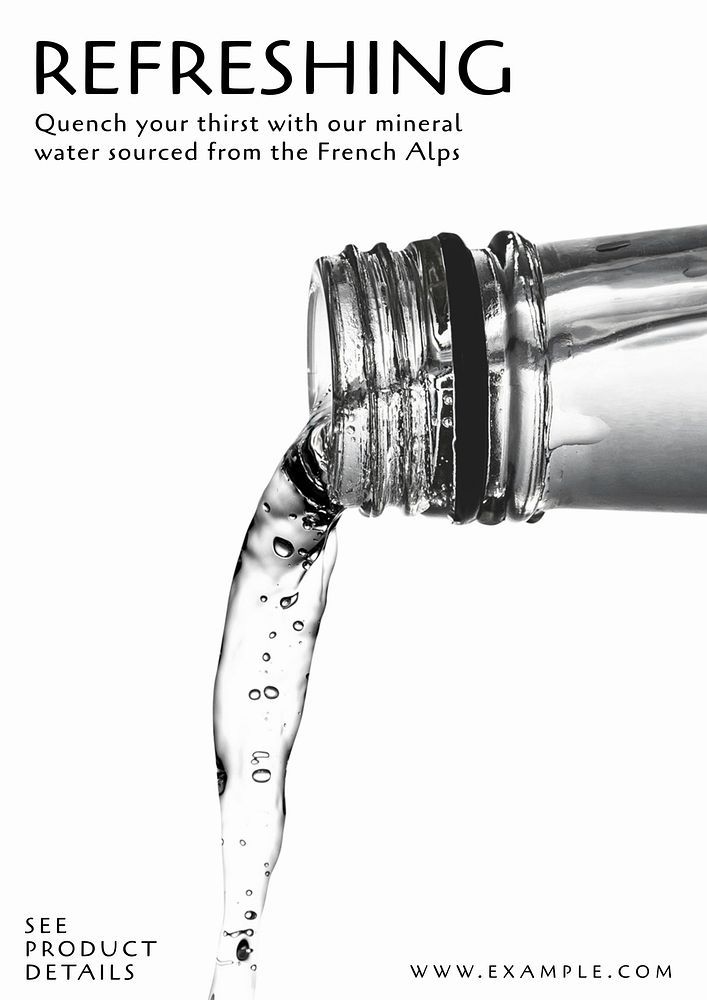 Refreshing water poster template