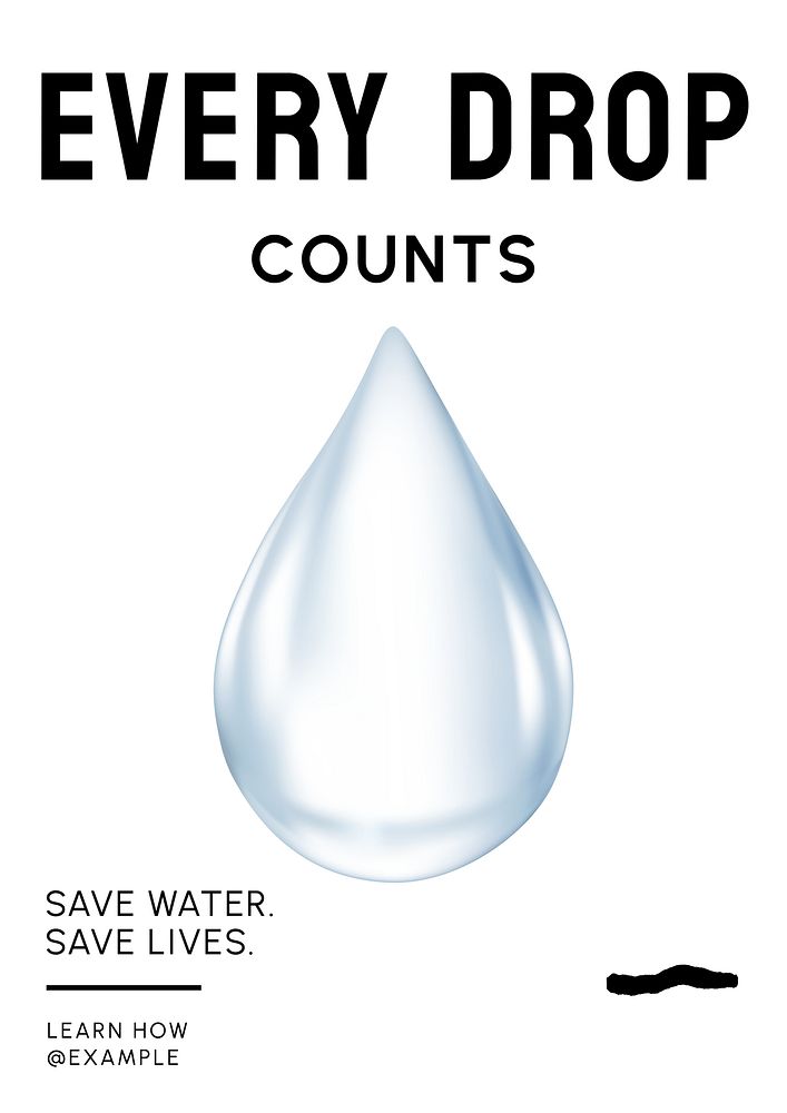 Save water poster template and design