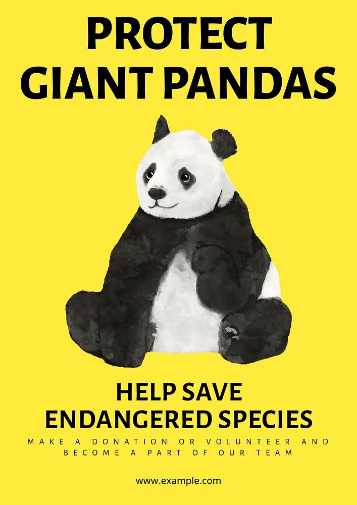 Protect giant panda poster template | Free Photo - rawpixel