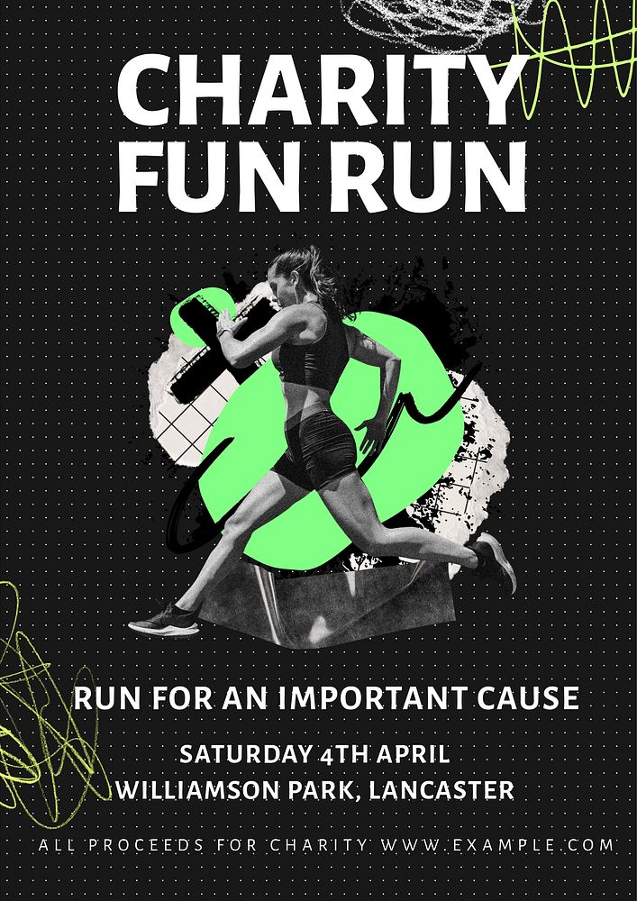 Charity run poster template  