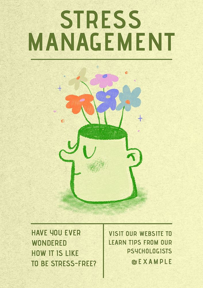 Stress management  poster template