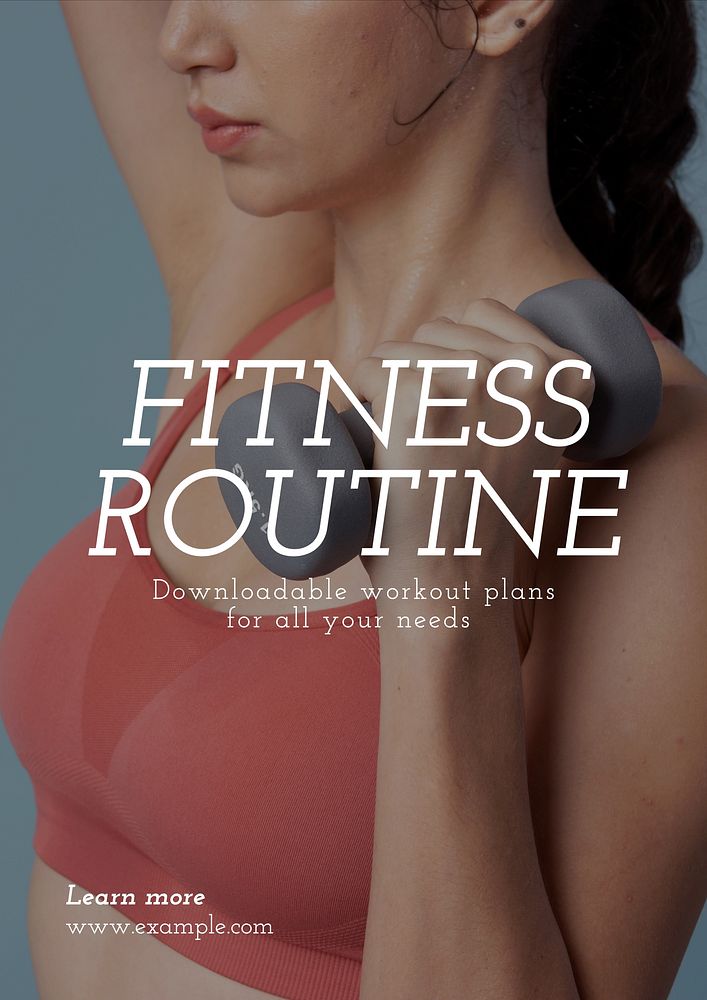 Fitness routine guides poster template
