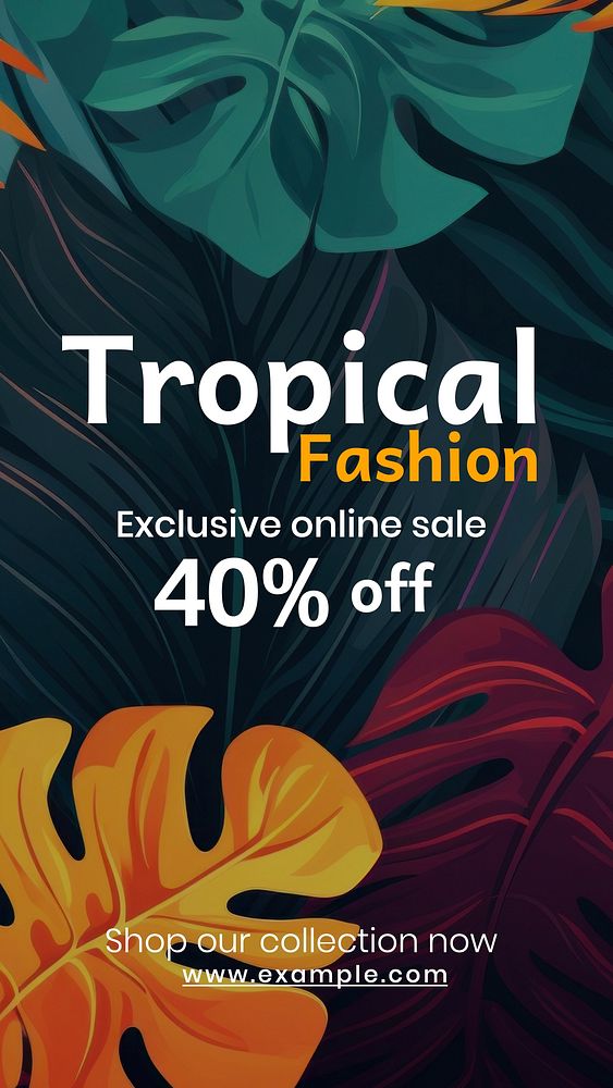 Tropical fashion Instagram story template