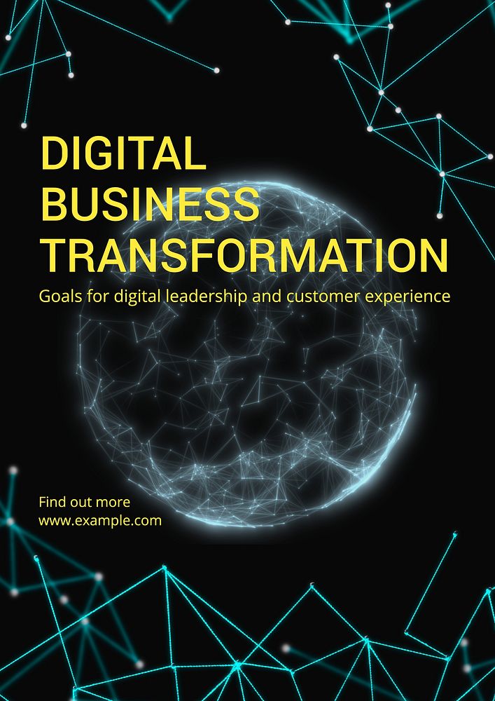 Digital business transformation poster template