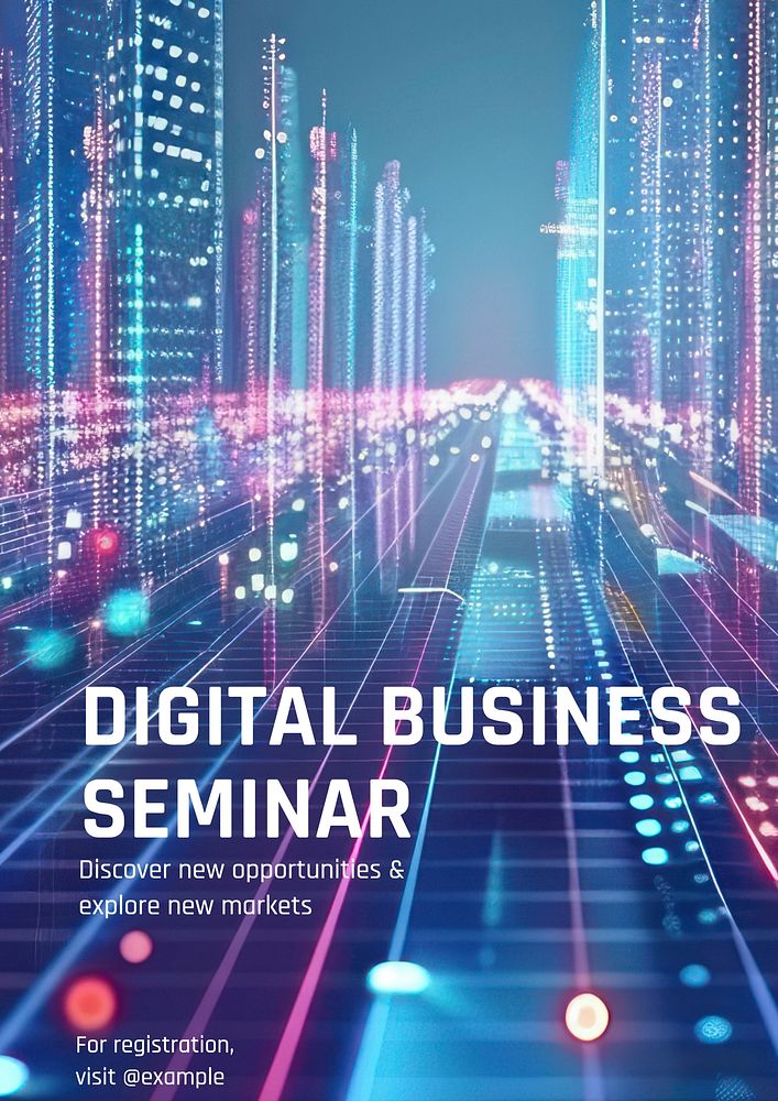Digital business seminar poster template