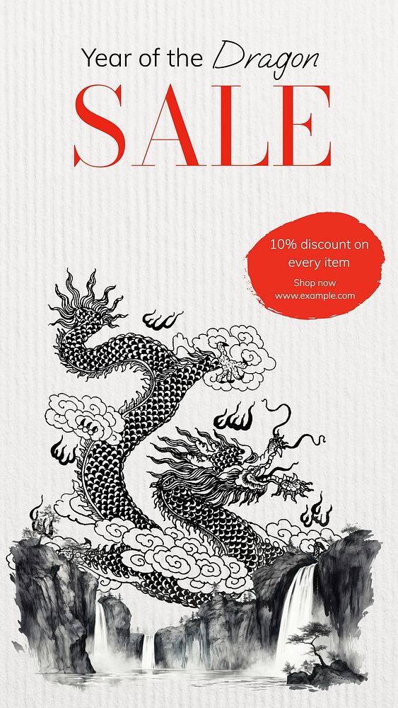 Chinese New Year sale Facebook story template