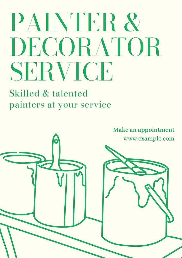 Painter & decorate service poster template