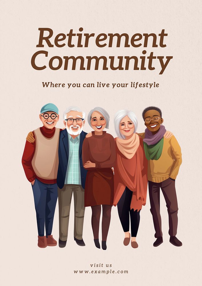 Retirement community poster template