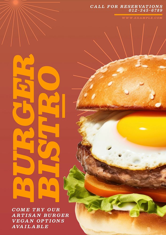 Burger bistro poster template