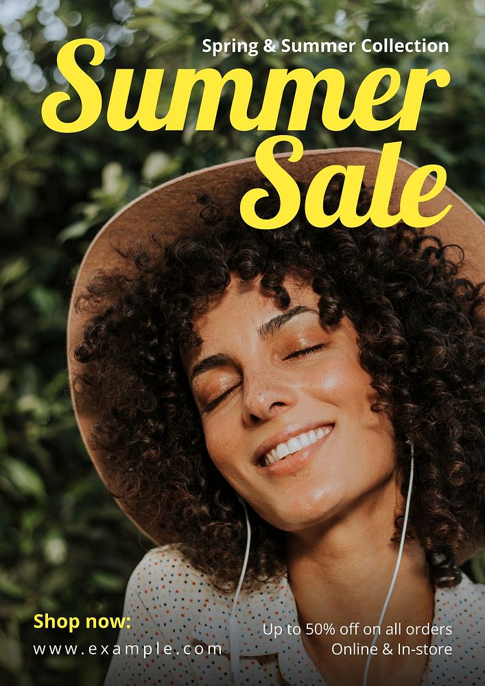 Summer sale poster template and design