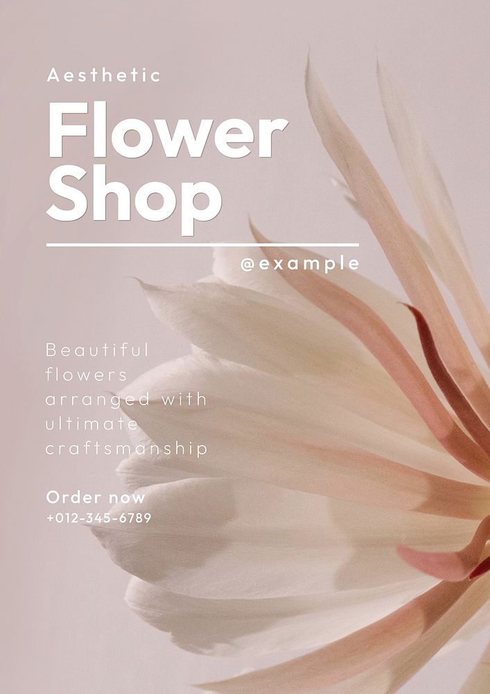 Flower shop poster template  
