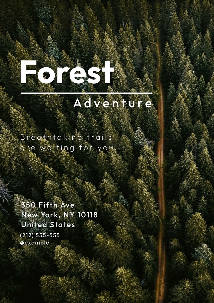 Forest adventure poster template and design