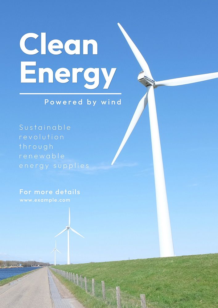 Clean energy poster template and design