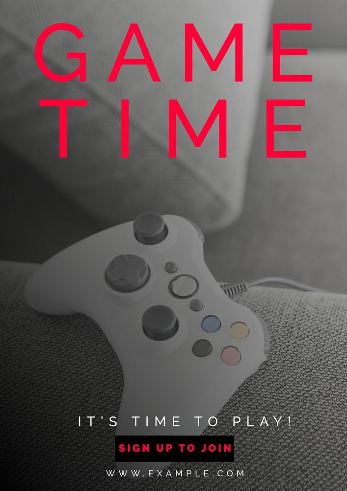 Game time poster template and design