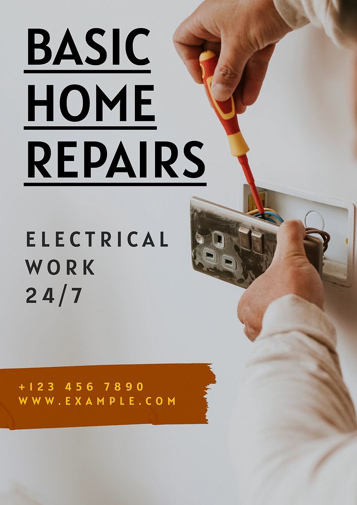 Basic home repair poster template