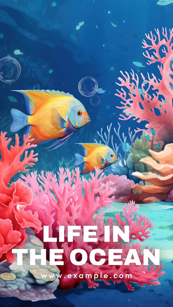 Ocean life Instagram story template