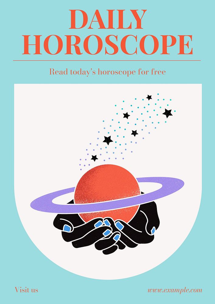 Daily horoscope poster template and design